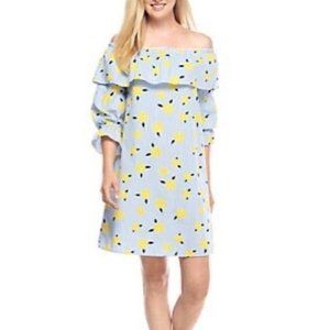 Crown & Ivy Off Shoulder Dress Striped Floral Preppy Small